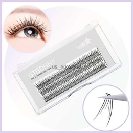 False Eyelashes Fish Tail Cluster Eyelash A/M Shape Spikes Lashes Individual Dovetail Makeup Extension Wispy Premade Fans Natural Fluffy 3Rows HKD230817