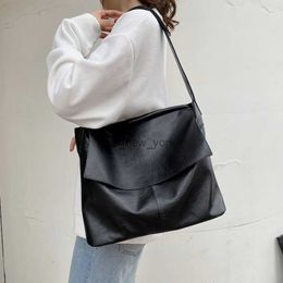 Hobo Big Women Hobo Bags 2023 New Trend High Quality Soft Leather Messenger Bag Vintage Black Shoulder Bag Ladies Large Tote Handbag HKD230817
