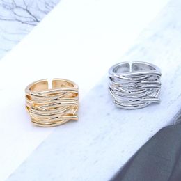 Wedding Rings Korean Multilayer Twine Open Adjustable Index Finger Tail Ring Fashion Simple INS Style Geometric Line Engagement