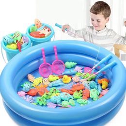 Baby Rail Montessori Go Fishing Game Toy for Children 3 Year Old Magnetic Child Bath Fish Kids Water Table Beach Pool Boy Gift 230816