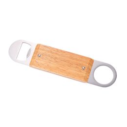 Creative Wooden Handle Flat Bottle Opener Stainless Steel Bottle Opener Simple Beer Opener For Kitchen Bar or Restaurant