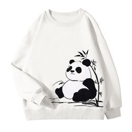 Men's Hoodies Sweatshirts 500g Cotton High Quality Women Men Hoodies Sweater China Cute Panda Bear Loose Spring Autumn Long Sleeve Pullovers Sweatshirt 230817