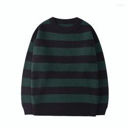 Women's Sweaters Green Strip Sweater TATE LANGDON Same Style Striped Tops Pullovers Autumn Clothes Women Y2K Goth Oversied Fall Alt