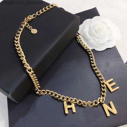 Pendant Necklaces Pendant Necklaces Designer 18K Gold Plated Stainless Steel Choker Letter Pendant Statement Fashion Womens Accessories Z230817