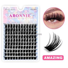 False Eyelashes Abonnie Individual Volume 20p/30p/40p DIY Clusters Eyelash Extension Cat Eye Lashes Segmented False Extension HKD230817