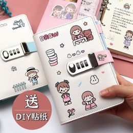 Notepads Password Lock Loose Leaf Notebook Multifunctional Diary Simple Student Stationery Notebook 230816