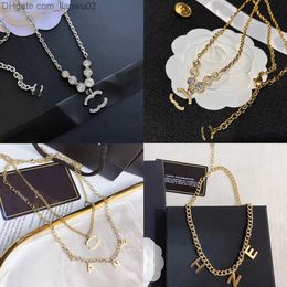 Pendant Necklaces Pendant Necklaces 18K Gold Plated Stainless Steel Never fade Necklaces Choker Letter Pendant Statement Fashion Womens Necklace Z230817