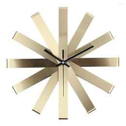Wall Clocks Simple And Fashionable Metal DIY Clock Living Room Mute European Style Creative Decoration Ribbon
