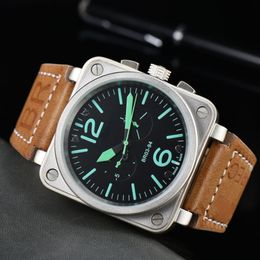 Designer-Herrenuhren, hochwertiges mechanisches Uhrwerk, Armbanduhren der Marke BR, automatische Armbanduhr, Sport-Armbanduhr, Damen-Herren-Business-Uhr, modisches braunes Lederarmband