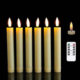 Candles 3D Wick Flameless Candlesticks Flickering Led Taper Candle w Remote Timer function 7.5 Inch Ivory Battery Operated Window 230816