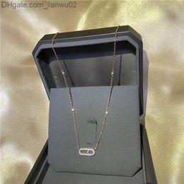 Pendant Necklaces Pendant Necklaces S925 Sterling Silver Womens Necklace with CloseRound Diamonds A Moving Diamond Original French High Jewellery 230307 Z230817