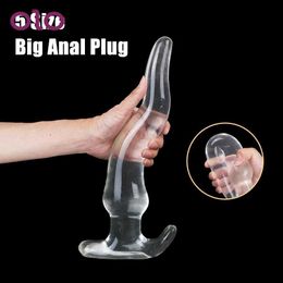Anal Toys OLO Huge Long Anal Plug 5 Size Prostate Massager Crystal Soft TPE Anus Dilator Vagina Stimulator Sex Toys For Women Men Gay HKD230816