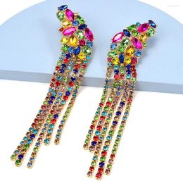 Dangle Earrings Vintage Drop For Women Luxury Multicoloured Crystal Tassel High Quality Jewellery Gifts Wholesale