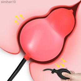 Anal Toys Inflatable Anal Butt Plug Silicone Dildo Anus Vaginal Dilator Expander Adult Sex Games Toys for Women Men Gay Prostate Massager HKD230816