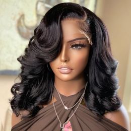 Synthetic Wigs Body Wave Lace Frontal Bob Wig 13x4 Human Hair Wigs Remy Short Water Wave 4x4 Bob T Part Closure Wig for Women