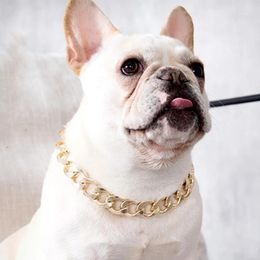 Dog Collars Pet Cat Gold Necklace Collar P Chain Dress Up Decoration Gift For Dogs Fighting Accessories Jewellery Po Props