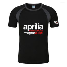 Men's T Shirts 2023 Aprilia Racing RSV4 Summer Fashion Printing O Neck Shorts Raglan Sleeve Color Block T-shirt Top