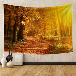 Tapestries Forest Pathway in the Misty Mountain Tapestry Wall Hanging Art Nature Landscape Tapestries Home Decor for Living Room Bedroom R230817