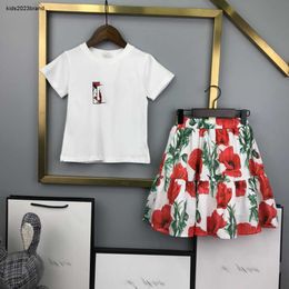 girl Tracksuits designer KIds Clothes Baby Dress Suits Size 90-150 CM 2pcs Letter printed T-shirt and floral printed short skirt June12