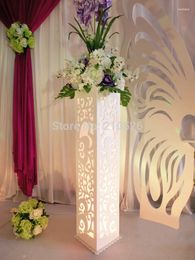 Candle Holders Wedding Carved Pillar Hollow Stand With LED Light Double Heart Shaped Road Lead Stage Decoration Roman Pillars Without Flower