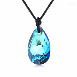 Pendant Necklaces Water Drop Necklace With Rope Chain No Clasp Original Crystals From Austria For Women Vintage Jewelry