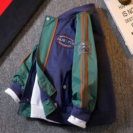 자켓은 봄과 가을 코트 중간 크기의 소년 재킷 어린이 패션 야구 정장 230816