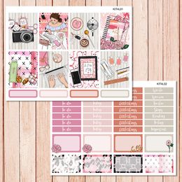 Other Decorative Stickers 7PCSpack Work Maniac Stationery Sstickers DIY Planner Diary School Supplies Weekly Plan 230816
