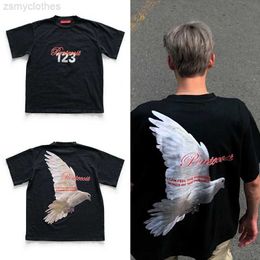 Men's T-Shirts Best Quality Vintage RRR123 Men T Shirts 1 1 Number123 Letter Summer Style Peace Dove Print Women Shirts Top Tees