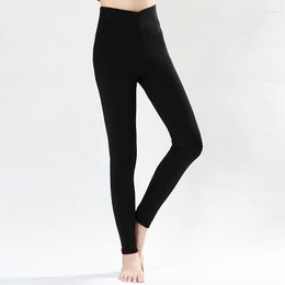 Women's Pants Autumn And Winter Brushed Silk Nine Leggings Female Slim Cashmere With Thickened Outer Wearing Black