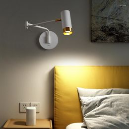 Wall Lamp ZK50 Bedside Simple Modern Study Reading Led Creative Rocker Bedroom Warm Light