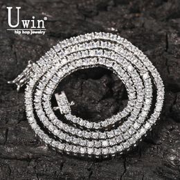 Chokers UWIN Tennis Chain 2mm Bracelet Round Cut Micro Bling Cubic Zirconia Fashion Hiphop Men Women Bracelets Jewelry 230817