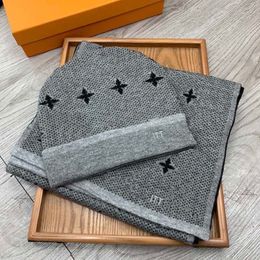 Knit hats beanie Scarves Sets mens fit unisex cashmere lattice casual skull hat outdoor fashion high quality