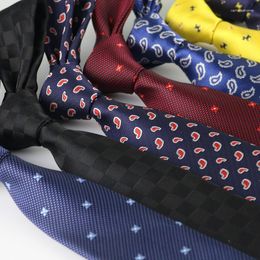 Bow Ties Fashion 6cm Tie For Men Business Yellow Plaid Dots Animal Necktie Daily Wear Wedding Casual Shirt Dress Gift Wholesale