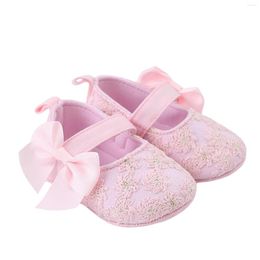 First Walkers Adorable Infant Lace Flats With Non-Slip Sole And Bowknot Detail Shoes