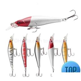 Baits Lures 1Pcs 8.8Cm 8.5G Fishing Lure Quality Minnow 3D Eyes Plastic Hard Bait Pesca Artificial Jig Wobblers Crank Drop Delivery Dhhq1