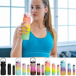 Water Bottles Sports Bottle Three-Piece Leak-Proof Gym Set Portable & Smart Frosted Shaker Plastic Drinkware
