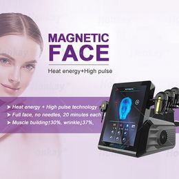 Ems Facial Sculpting Machine RF Heat Energy Magnetic Face Muscle Toning Vline Face Lifting Skin Tightening Wrinkle Removal Anti-aging Machine