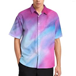 Men's Casual Shirts Colourful Brush Print Modern Art Beach Shirt Hawaiian Trending Blouses Mens Graphic Plus Size 3XL 4XL