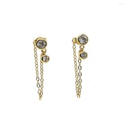 Orecchini per borchie Fashion Simple Jewelry Gold Color Gold Chain CZ Drop Charm Earrings for Women Girl Wholesale