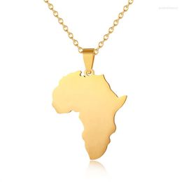 Pendant Necklaces Fashion Selling African Map Never Faded Titanium Steel For Men Women Stainless Steel Cuban Chain Africa Jewellery Gift