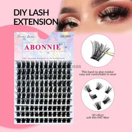 False Eyelashes Abonnie Cat Eye Lashes Soft Ribbon Segmented False Bundles Eyelashes DIY Individual Clusters Lash Extensions Faux Mink Lashes HKD230817