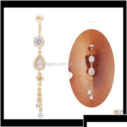 Navel Bell Button Rings Drop Delivery 2021 Bars Belly Zircon Party Body Jewellery Piercing Ps2820 8Shfi Dhu20