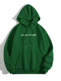 Men's Hoodies Sweatshirts Autumn Winter Hooded Women Oversize Hoody Sweatshirt Tops Printed Letter Dear Person Behind Me Pullover Couples Hoodie Clothing 230816