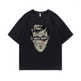 Men's T Shirts Funny Neck Deep Graphic T-shirt Male Casual Loose O-collar Tshirt Men Women Fashion Vintage Oversized Unisex Soft Tees