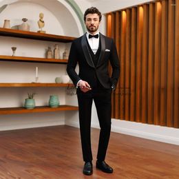 Men's Suits Fashion Wedding For Men Shawl Lapel Groom Tuxedo 3 Pieces Formal Male Office Blazer Sets Slim Terno Masculinos Completo