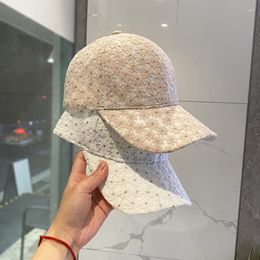 Ball Caps Hat Women's Fashion Brand Ins Baseball Cap Summer Flower Three-dimensional Embroidery Outdoor All Visor
