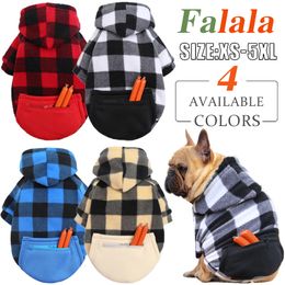 Dog Apparel Winter Warm Pet Dog Clothes Plaid Printing Dog Hoodies Outfit for Small Dog Chihuahua Pug Sweater Clothing Puppy Cat Coat Jacket 230816