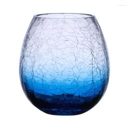 Wine Glasses 1 Piece Creative Japanese Style Ice-cracked Glass Tumbler Cup Crystal Clear Amber Blue Beverage Bourbon Whiskey Spirit