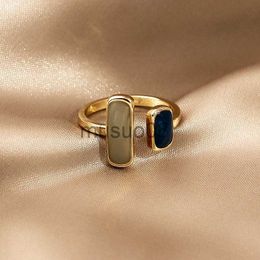 Band Rings French Retro Romantic Colour Matching Drop Glaze Golden Open Rings For Woman 2022 Korean Fashion Jewellery Party Girls' Luxury Ring J230817