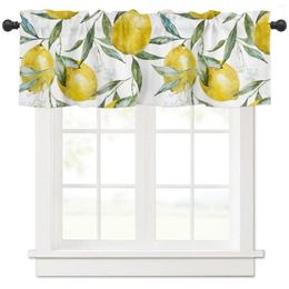 Curtain Fruit Yellow Lemon Leaves Retro Short Curtains Kitchen Cafe Wine Cabinet Door Window Small Home Decor Drapes